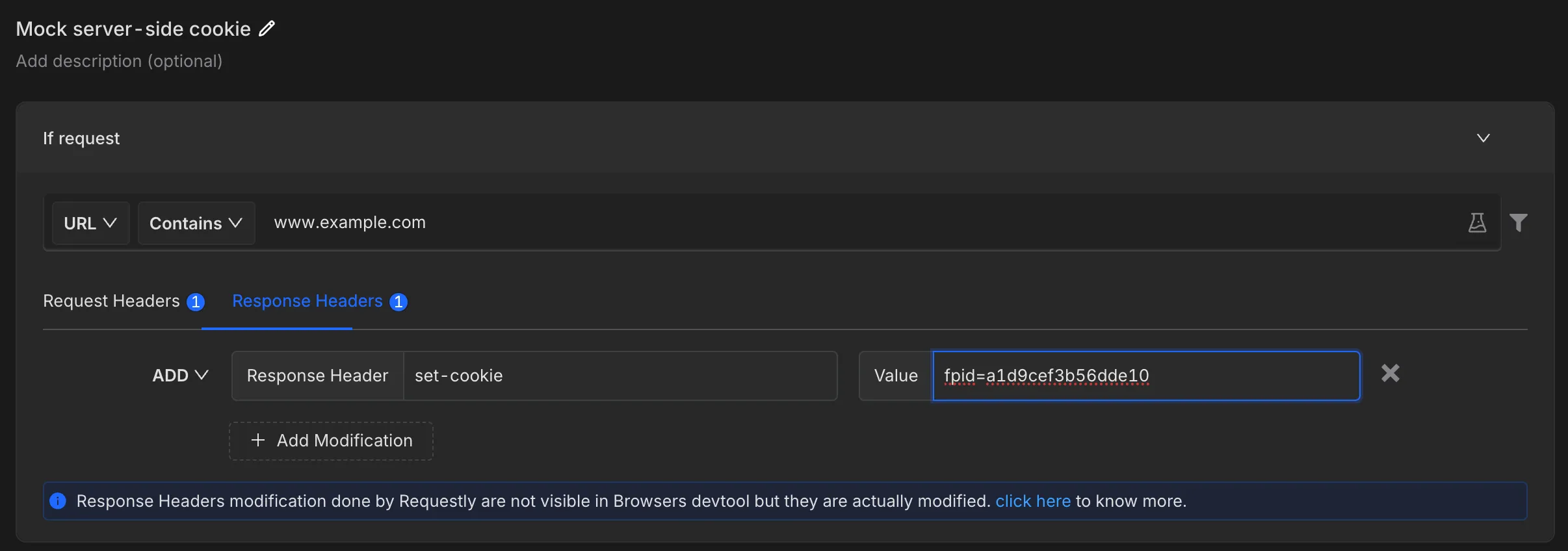 Modify headers